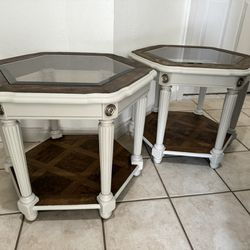 Set Of Wood End Tables 