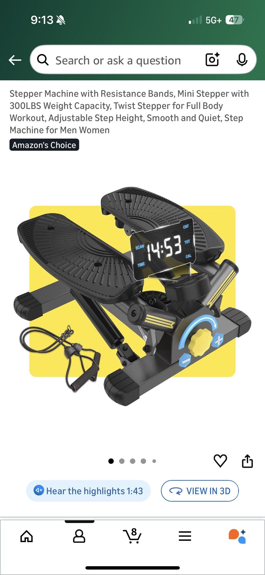 New In Box Stepper Step Machine Abs Workout With Resistance Bands 