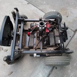 Pair Of  24V 4200 Rpm 260W Electric Reversible Motors With Chassi & Solid Tires 3.00-4