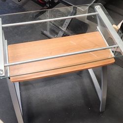 Glass Top Desk With Slide-out Keyboard Tray