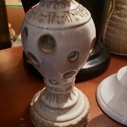 High Glazed Distressed Candle Holder 10x4