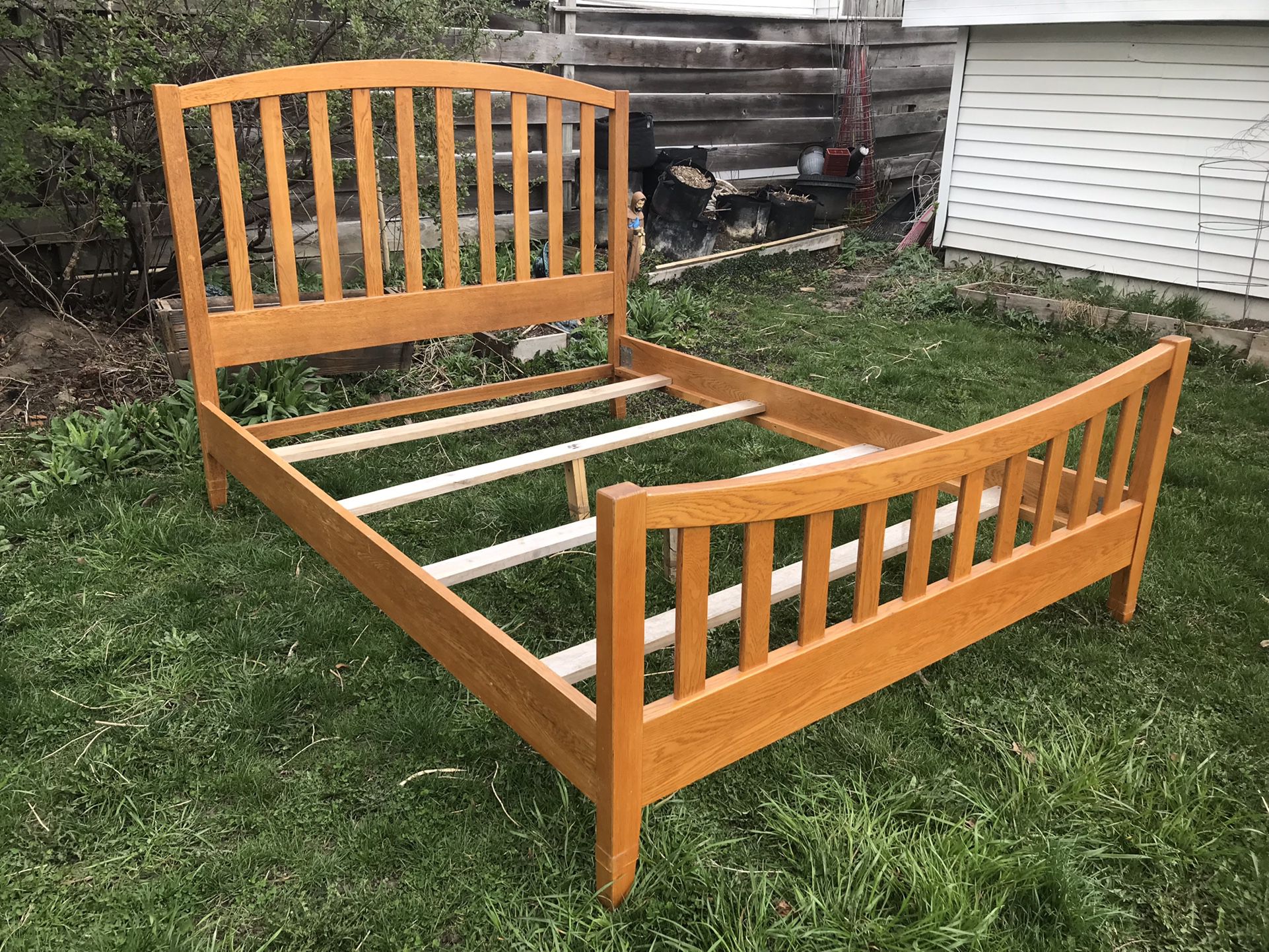 Golden Oak Queen Bed frame