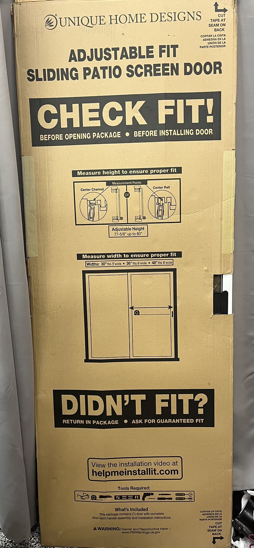 New Universal Sliding Patio Screen Door (30” x 80”)