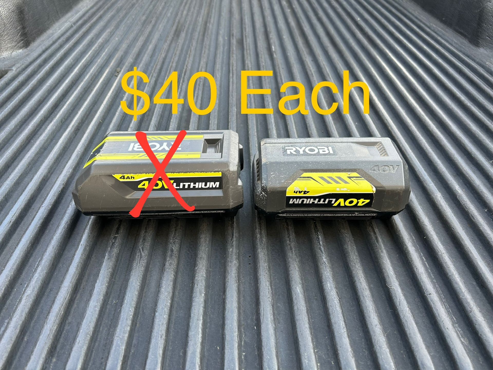RYOBI 40V Lithium-Ion 4.0 Ah Battery **1 Available**