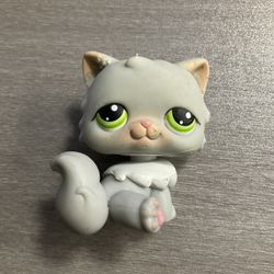 LPS #182 PERSIAN CAT WINTER IGLOO HASBRO GREY LIME GREEN EYES