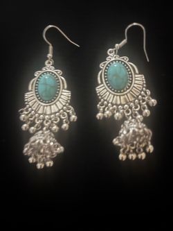 Beautiful Silver and Tourquise Dangeling Earrings for You or Someone Special