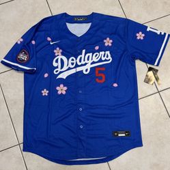LA Dodgers Freddie Freeman #5 Tokyo Series Cherry Blossom Jersey!
