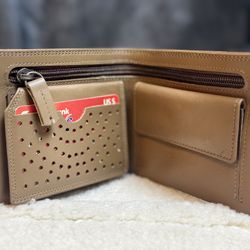 Men’s Brown Genuine Leather Bifold Wallet With Zip Coin Pocket RFID Style 