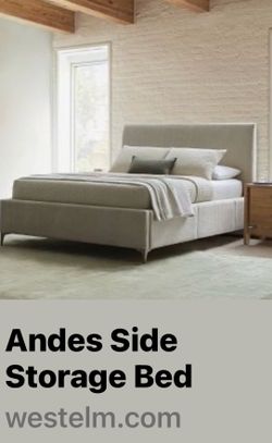 West Elm King bed/built in Storage