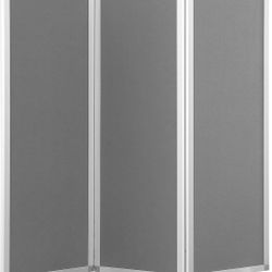 Flodable Wall Partition Sliding Office Dividers Workstation Privacy Panels Freestanding Rolling Screen,Grey Fabric,71" H x 24" W,Locking Wheel