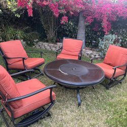 Patio Furniture Fire Pit and Chairs