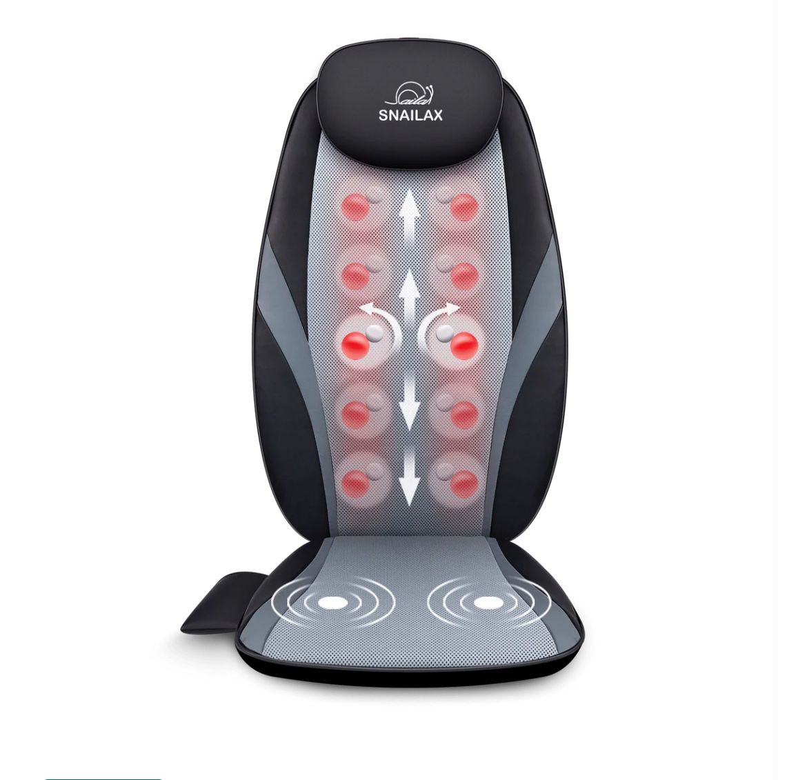 SnailLax Shiatsu Back Massager with Heat & Vibration,Massage Seat Cushion - 256