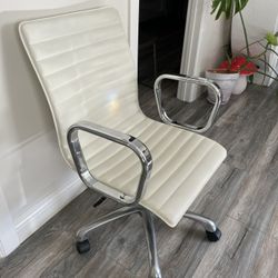 Desk Chair White Leather