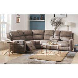 Brand New Mocha Brown Power Reclining Sectional