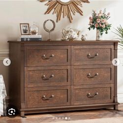 Brand New Dark Walnut 6 Drawer Dresser 