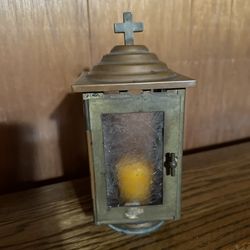 Vintage Metal and Glass Candle holder