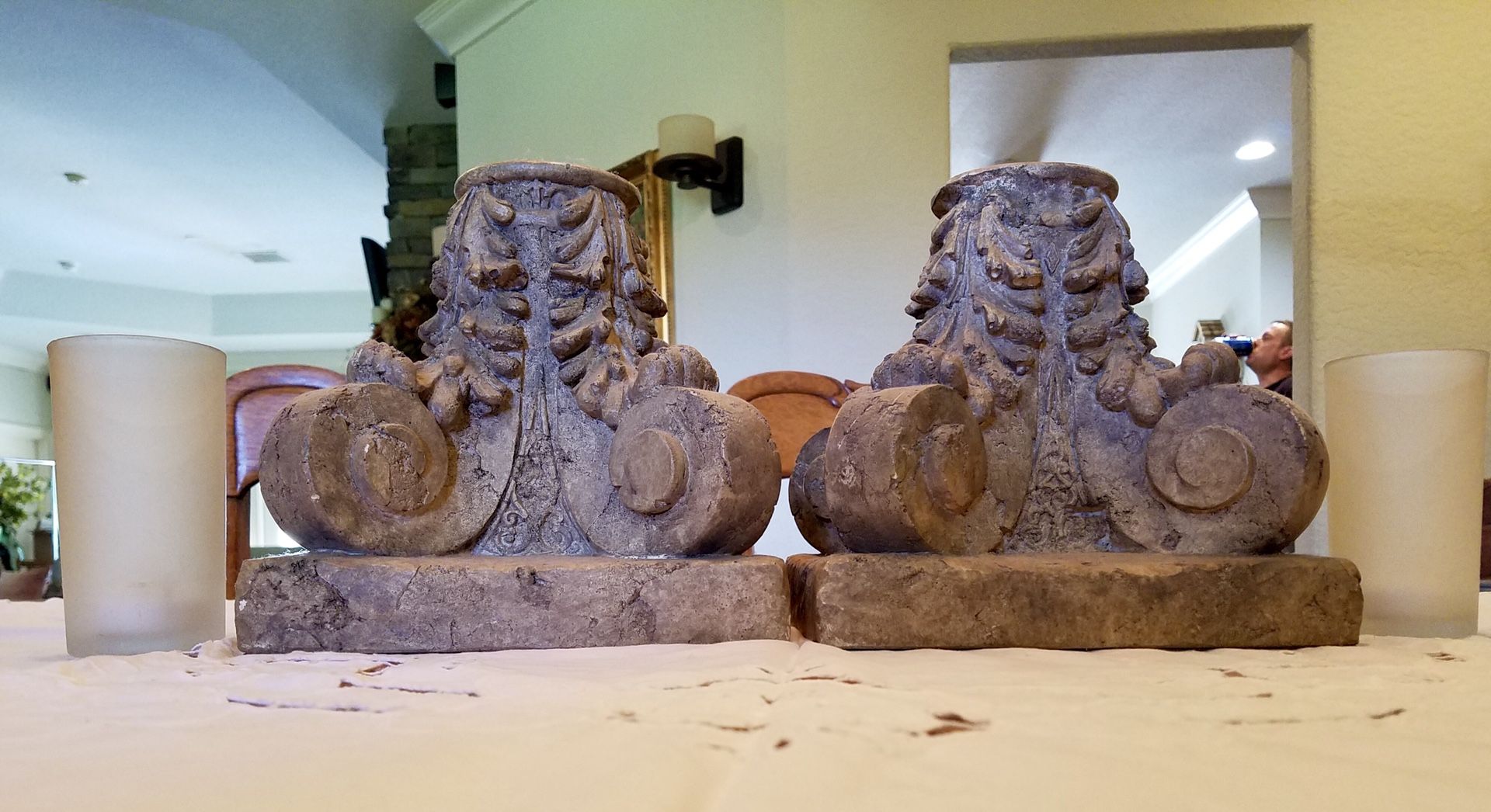 Resin Candle Holders w/ Chimneys