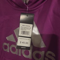 Girls Adidas pullover hoodie size M (10/12) (new)
