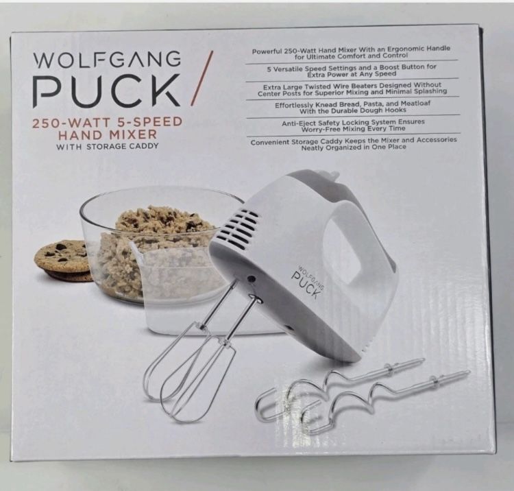 Wolfgang Puck Hand Mixer, 250 Watt 5 Speed  NEW I Deliver