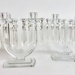 Pair Of Crystal Candelabras 
