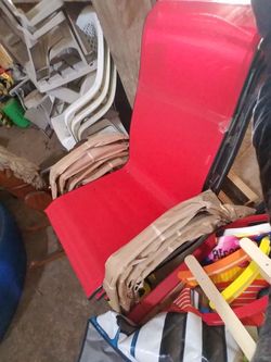 Red outdoor rocker sling chairs new
