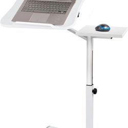 BRAND NEW IN BOX!!! Tatkraft Portable Laptop Desk with Mouse Pad, Rolling Computer Stand with Adjustable Height