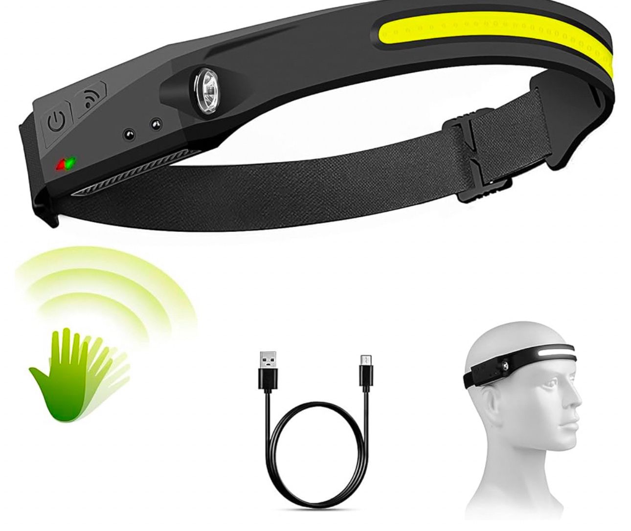 🔦 Lámpara LED Frontal con Sensor – ¡Manos Libres