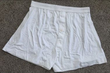 Deadstock Vintage Calvin Klein 100% Cotton Boxers White Size Large New Old Stock