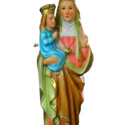 Vintage Saint Anne de Beaupre Statue with Virgin Mary Santo Patroness of Women