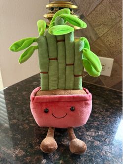 New  Pink & Green Bamboo Plant Plush Toy