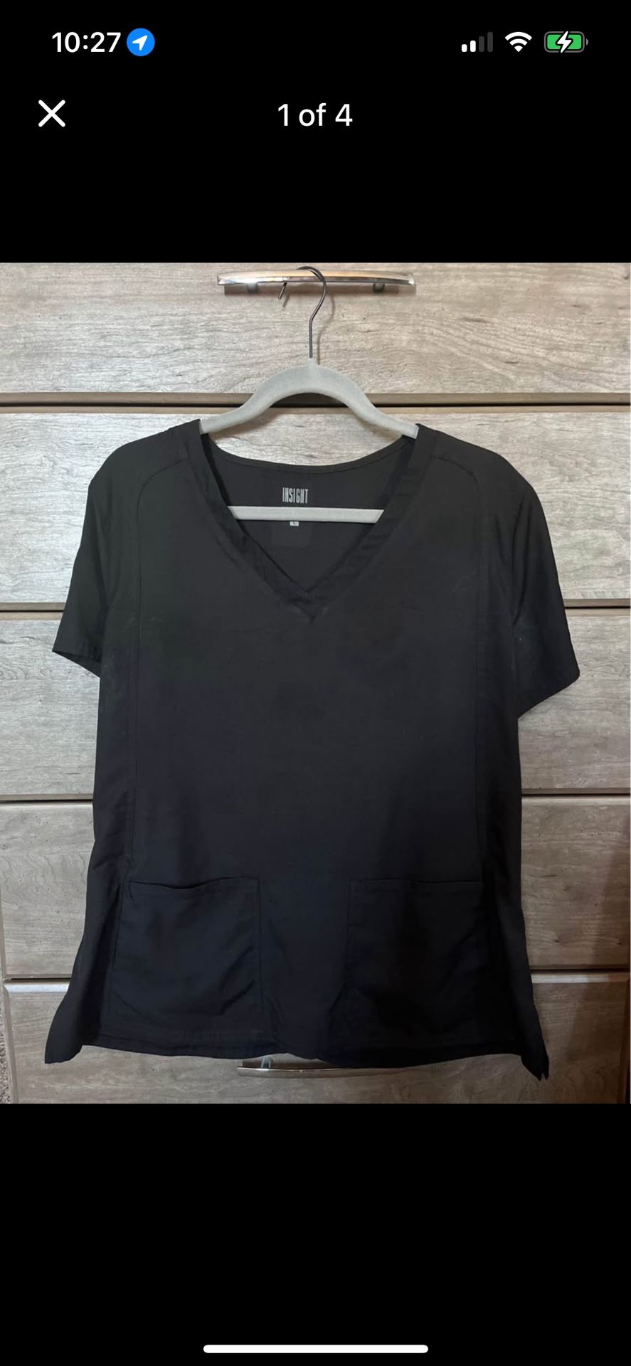 Insight medcoture Black Scrub Set Large Jogger Style