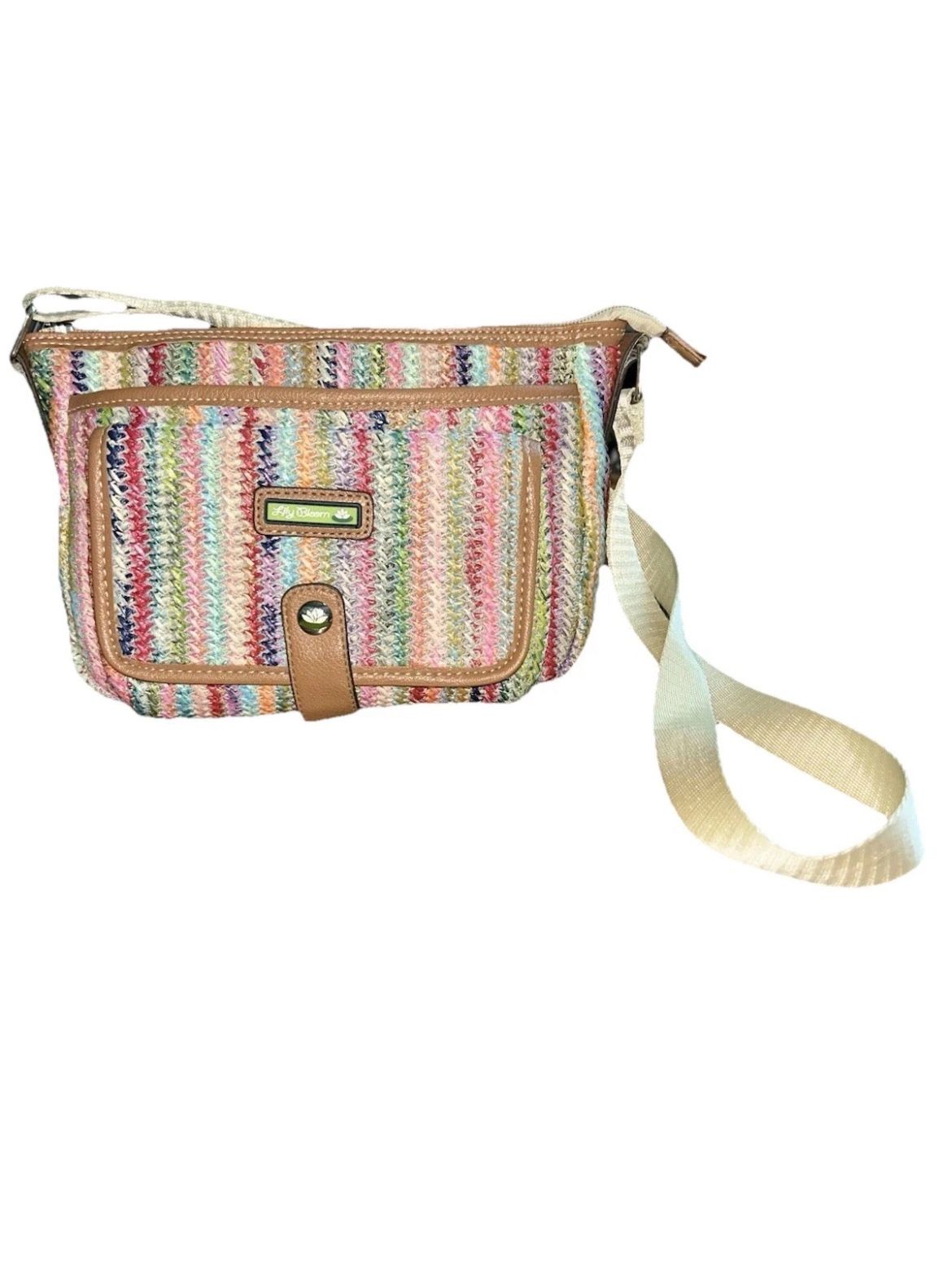 Lily Bloom DISCONTINUED Rainbow Striped Women's Crossbody Purse