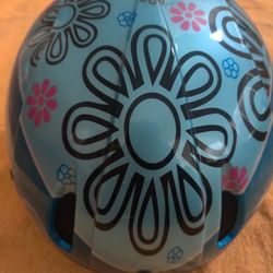 New Kids’ Bicycle/Scooter Helmet – Blue Flower Design – Qty 1