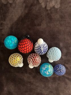 Mesh Stress Balls Fidget Toys Lot of 8 Sensory Squishy Balls