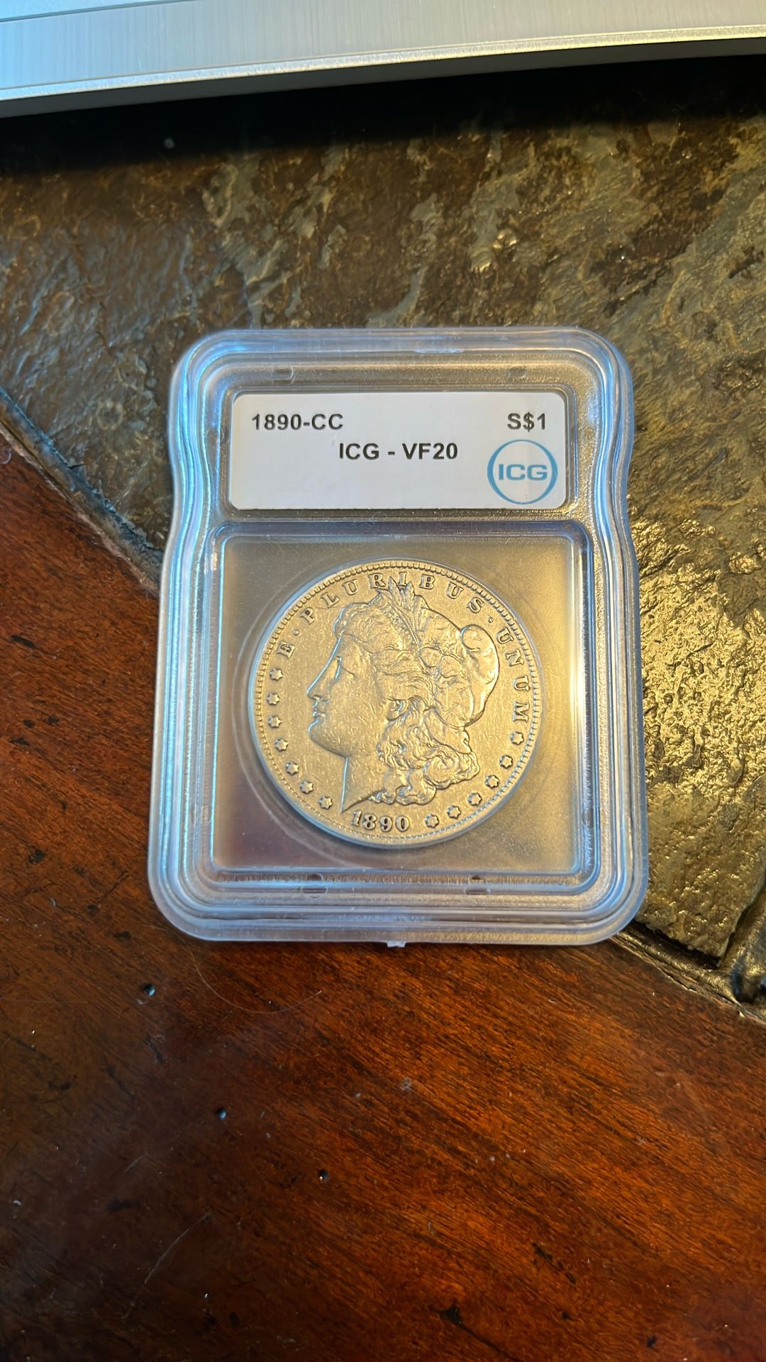 1890-CC MORGAN SILVER DOLLAR KEY DATE GRADED VF20!