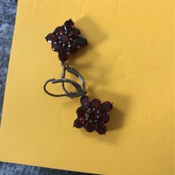 Garnet And Silver Earrings 