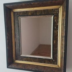 Antique French burl walnut frame with gilt trim, possibly from the 19th-century Victorian era.