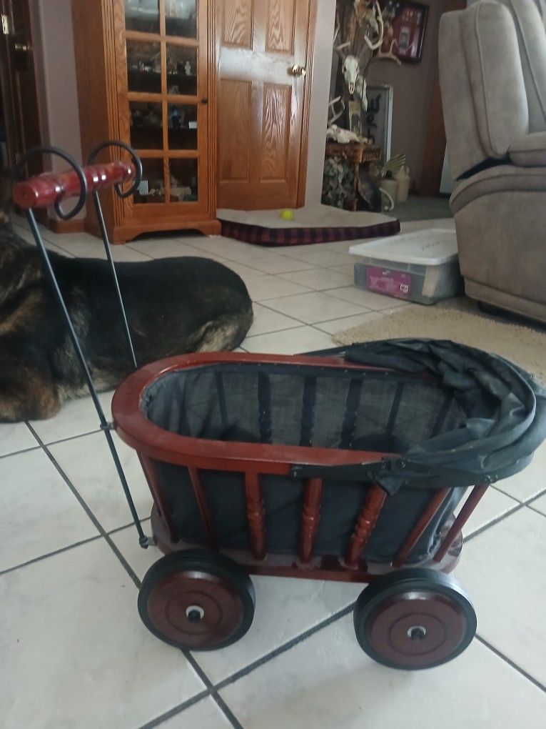 Thomas Pacconi Classic Vintage Wooden Doll Stroller