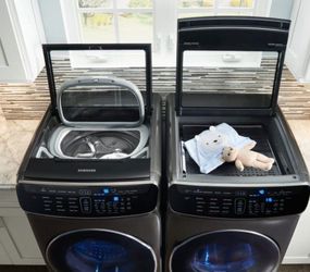 Samsung FlexWash + FlexDry Laundry Set Front Load Washer + Dryer with Top Load FlexWash/FlexDry