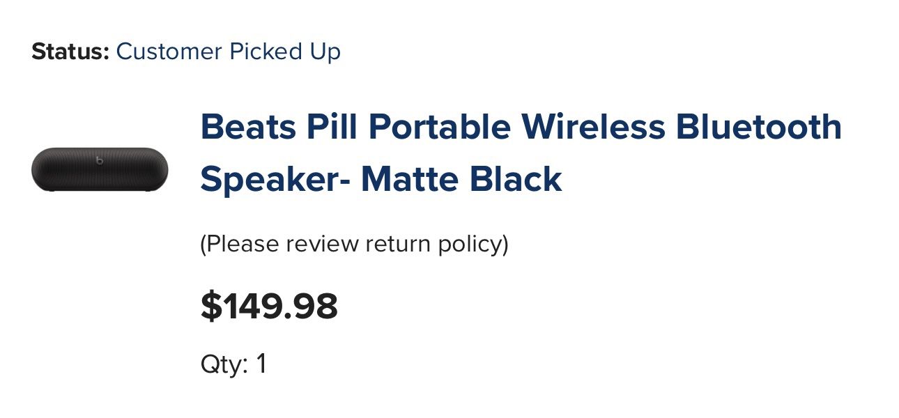Beats Pill Speaker matte black $50