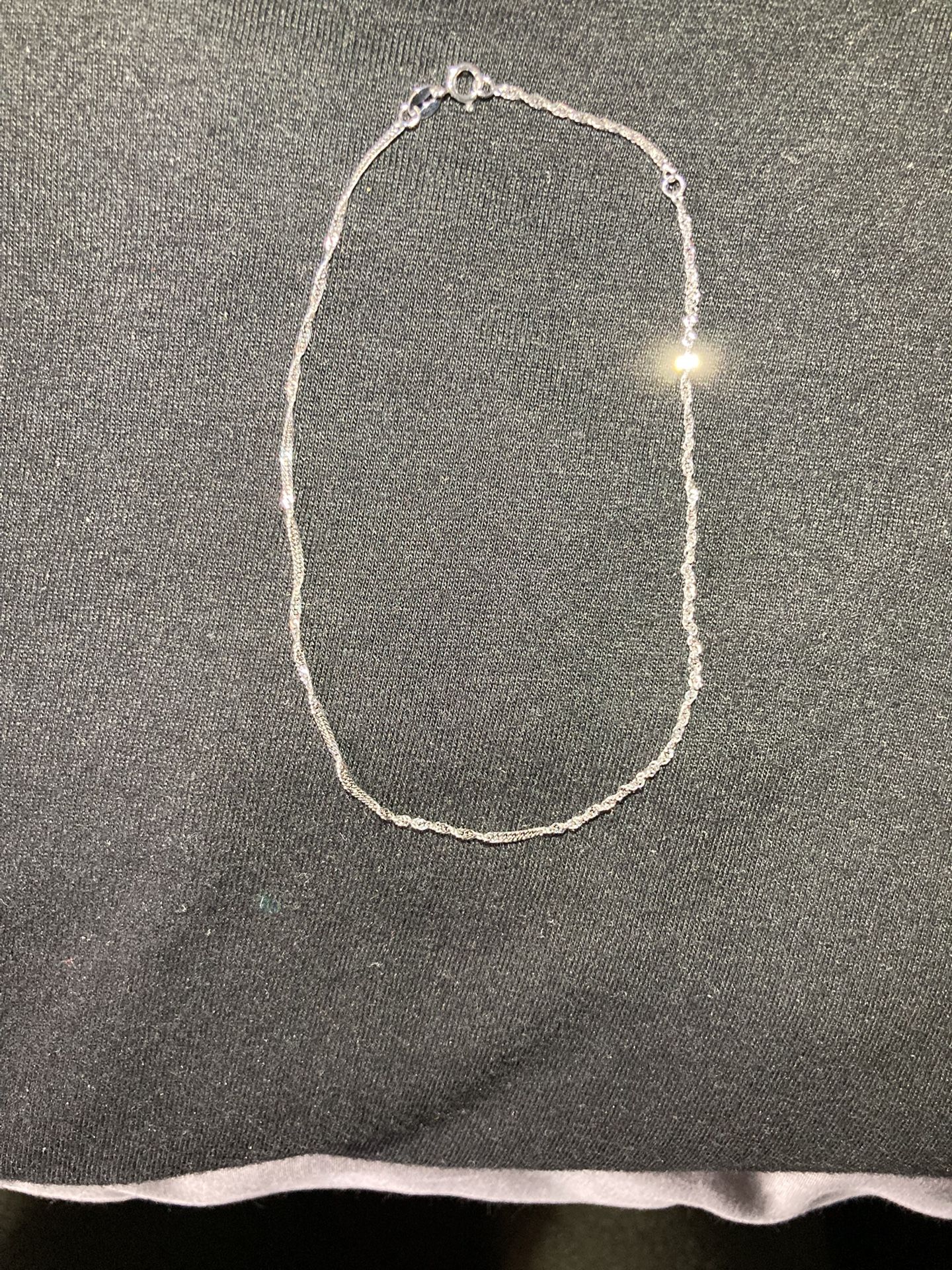 10K WHITE GOLD SINGAPORE ANKLET/BRACELET