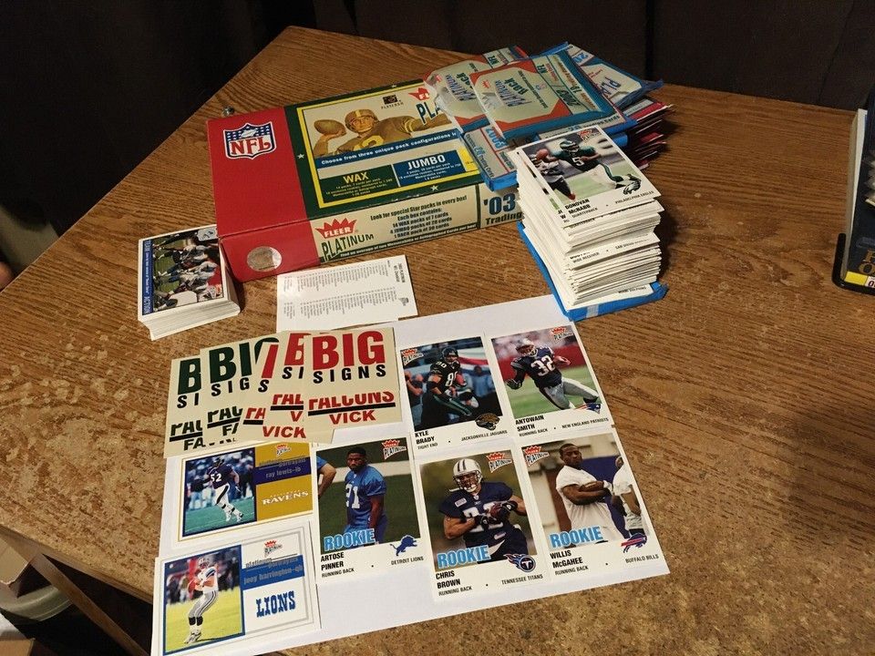 2003 Fleer Platinum Football / 204 Card Lot With Five Serial Numbered Cards And A Few Inserts