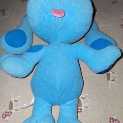 Vintage sing along 1997 Tyco Viacom Blues Clues Pose A Blue Puppy Dog 8" Plush Toy 39955 $25