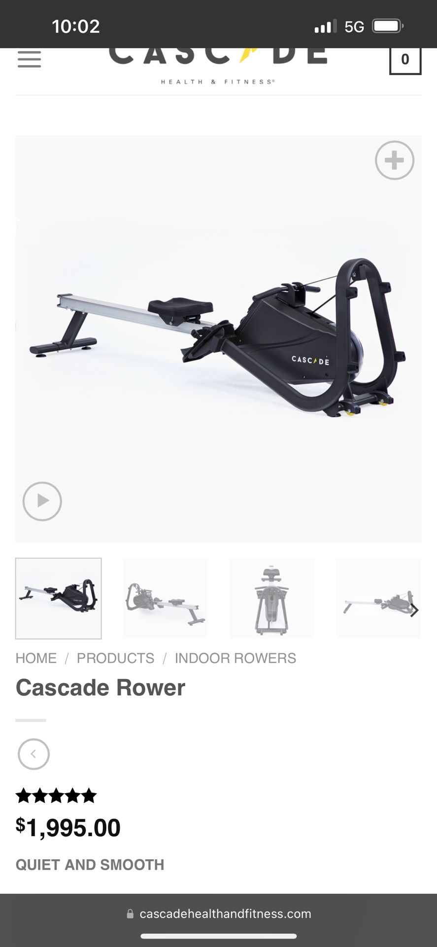 Cascade rowing machine