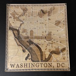 Washington DC Wood Acrylic Map