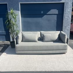 Modern Burrow Shift Sleeper Sofa – Stone Grey (Performance Basketweave) | Delivery Available 