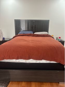 Bed frame with night stands