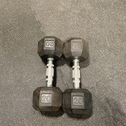 20lb rubber hex dumbbells