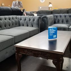 Traditional Velvet Sofa Loveseat And Chair 