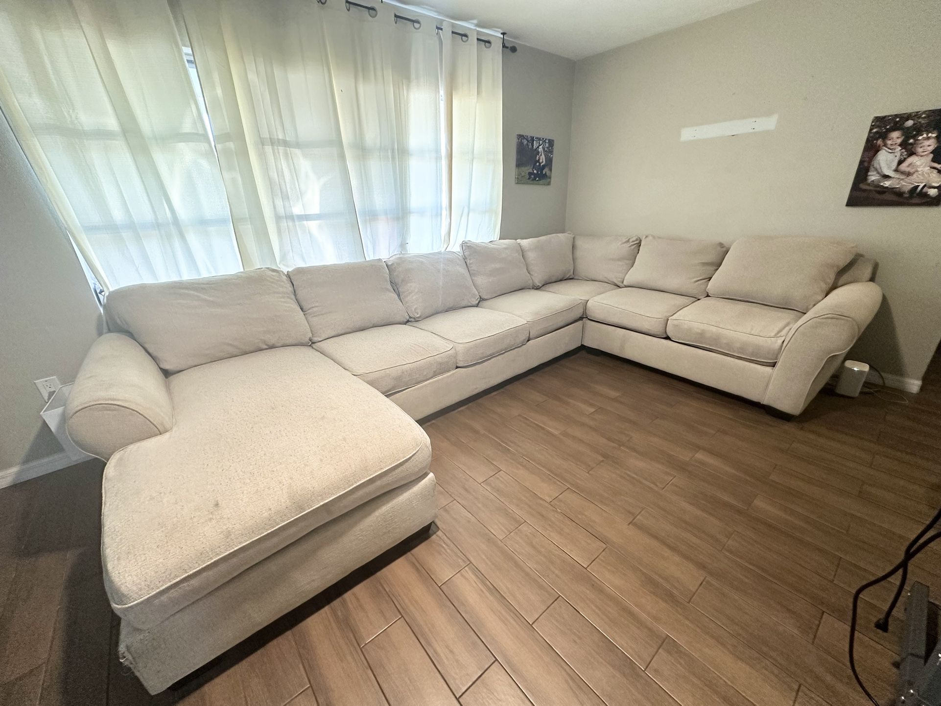Tan Large Sectional Sofa 
